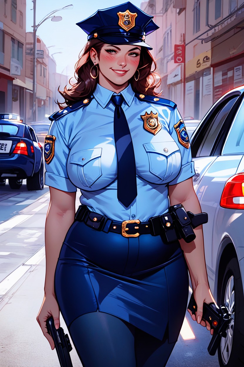 Street, Tie, Police Costume Furry AI Porn