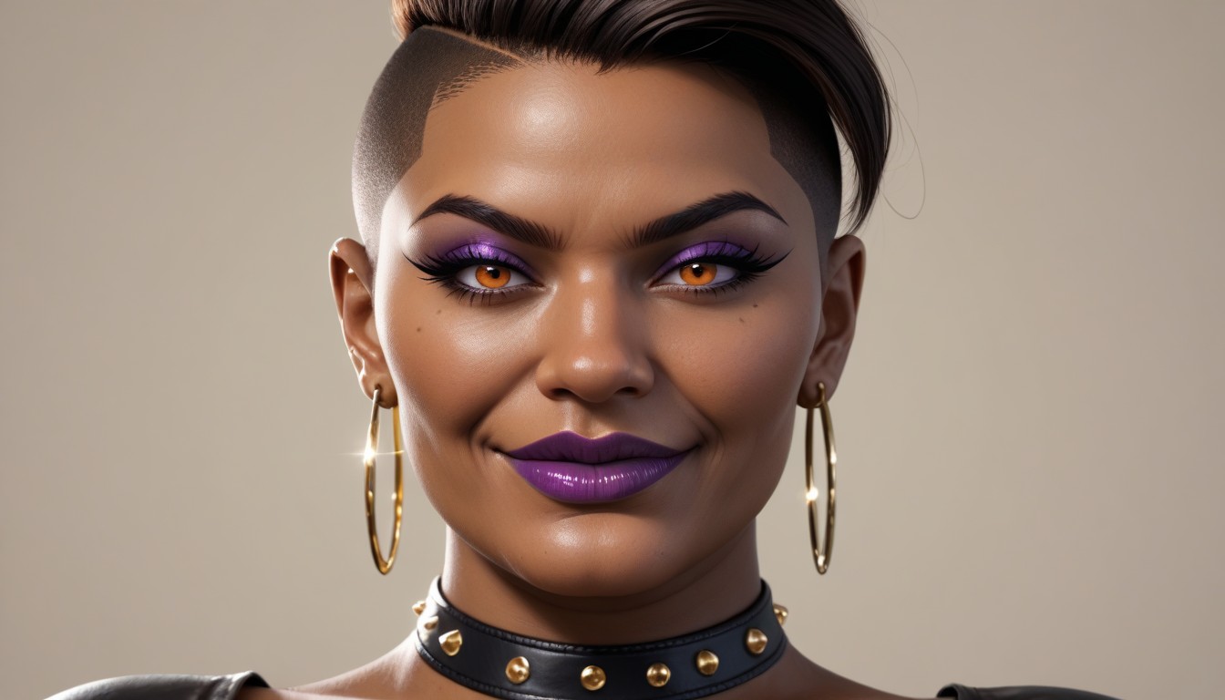 Morena, Purple Eyeshadow, Dark Skin Pornografia de IA