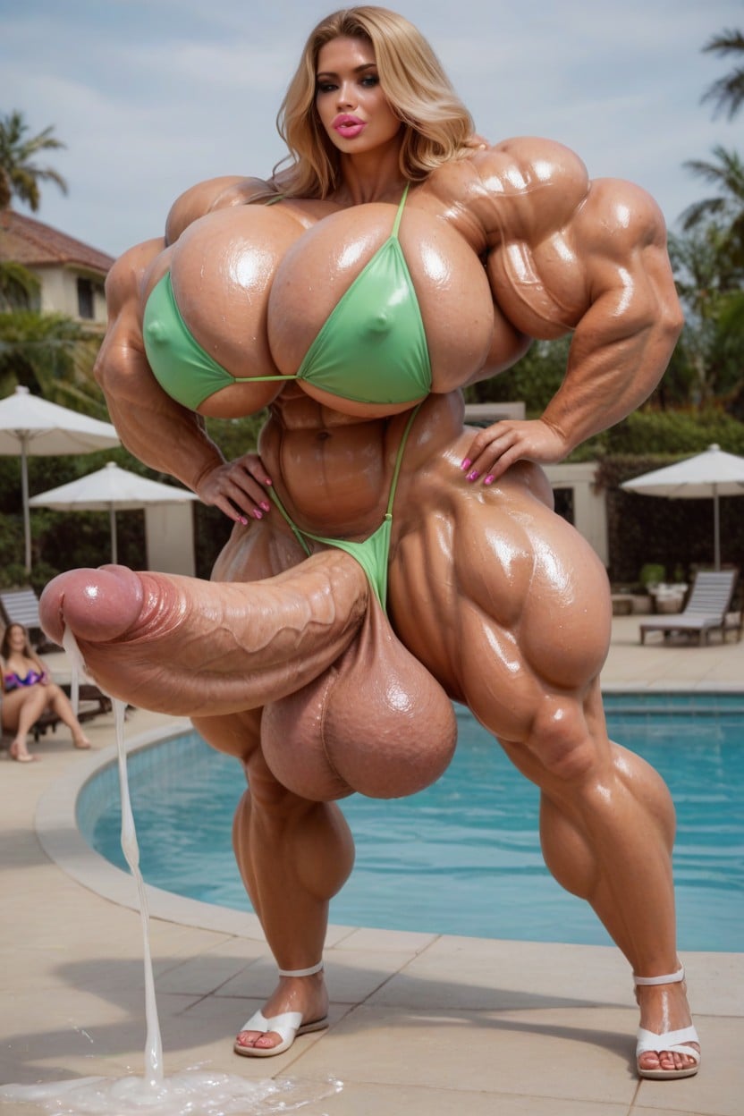 Gigantic Penis, Bikini, Full Body Shemale AI Porn