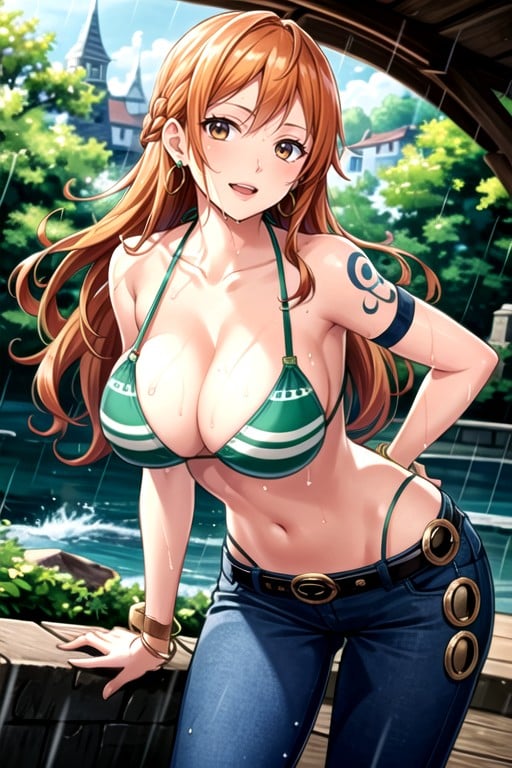 Empregada Francesa, Curvando-se, Nami (one Piece) Hentai IA pornografia