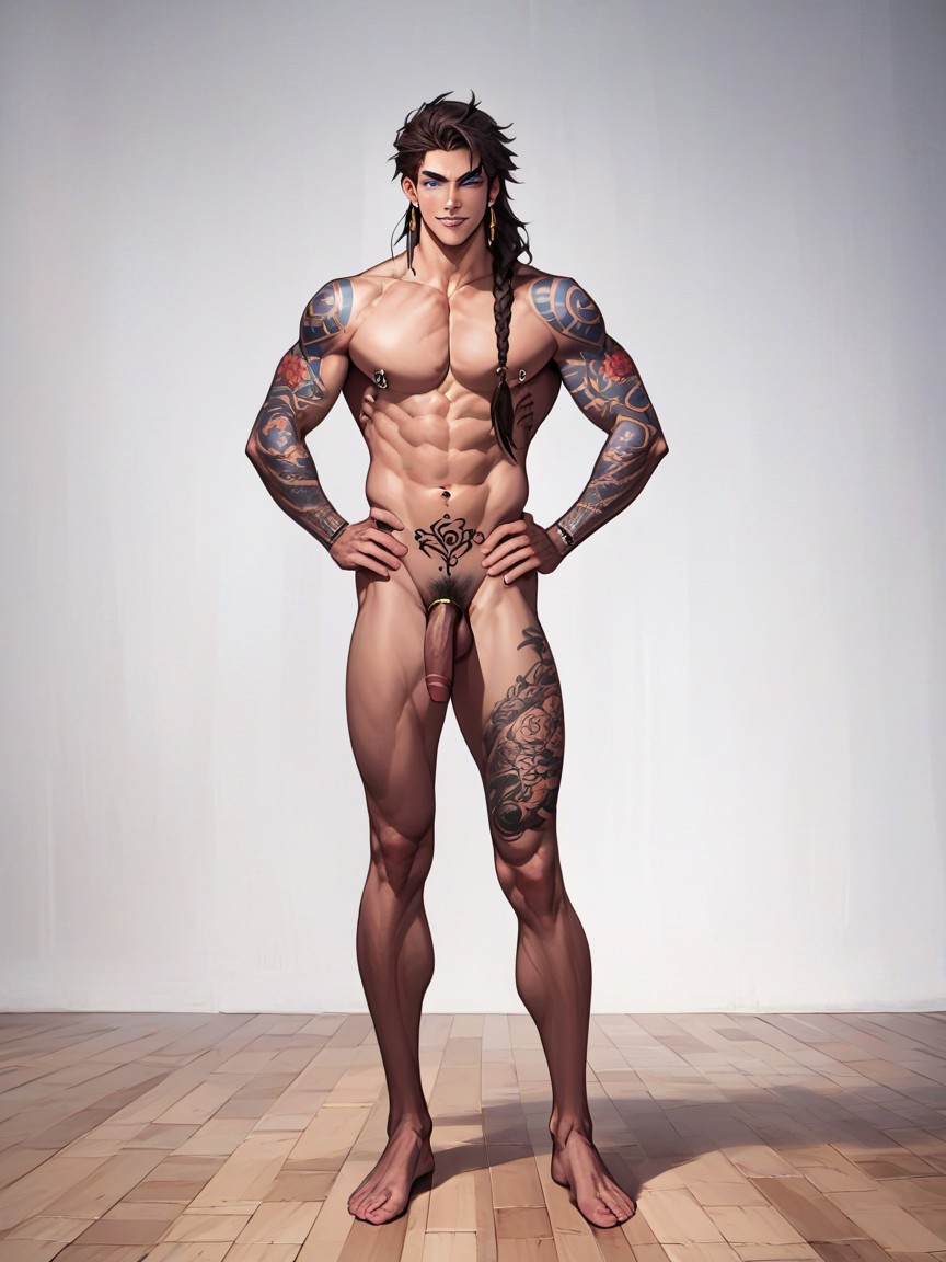 Testicles, Detailed Image, Man AI Gay Porn