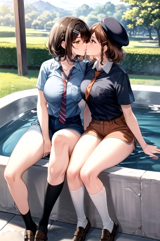 Ange, Embrasser (lesbiennes), JacuzziPorno IA Hentai