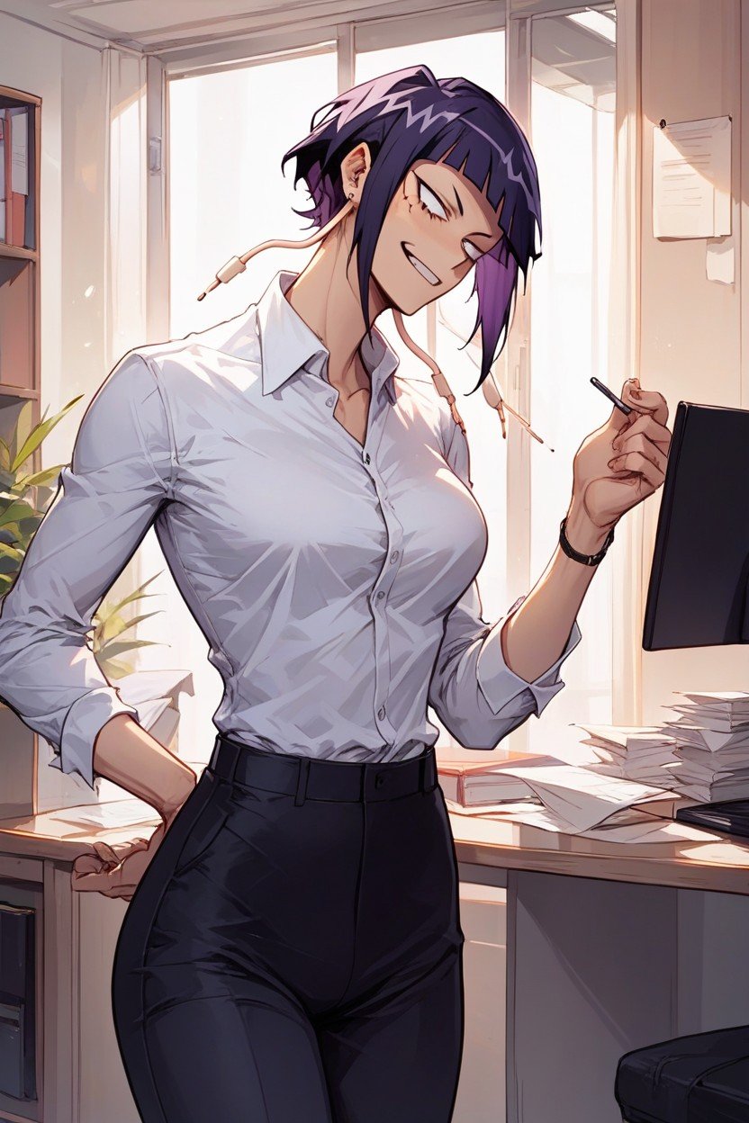 Kyoka Jiro From My Hero Academia, Office Shirt, Office PantsPorno AI Hentai