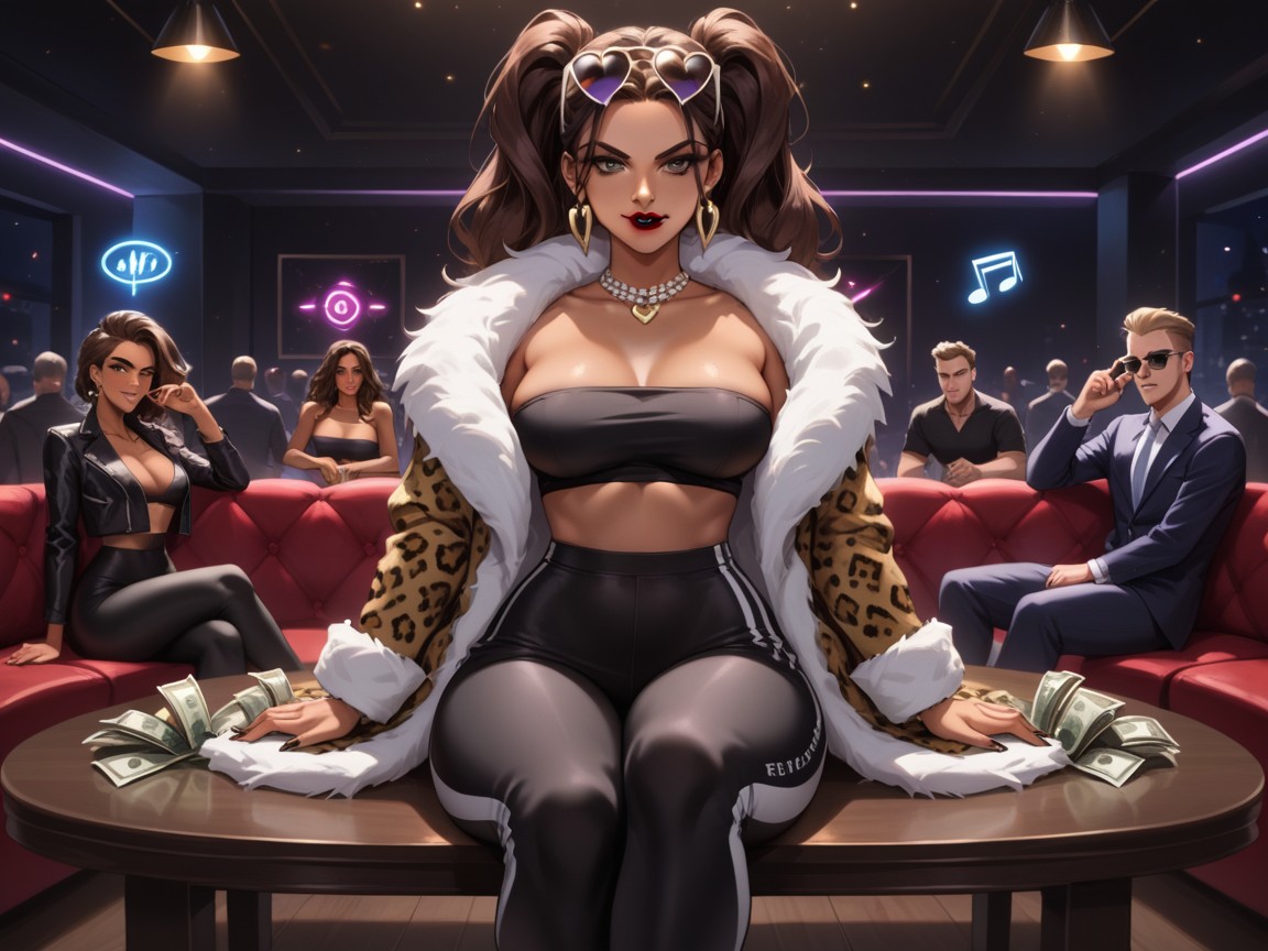 Wingtip Eyeliner, Brunette, Cigarette In Girls Hand Hentai AI Porn