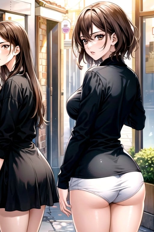 Manga In Color, Rear View, Small Breast Shemale AI Porn