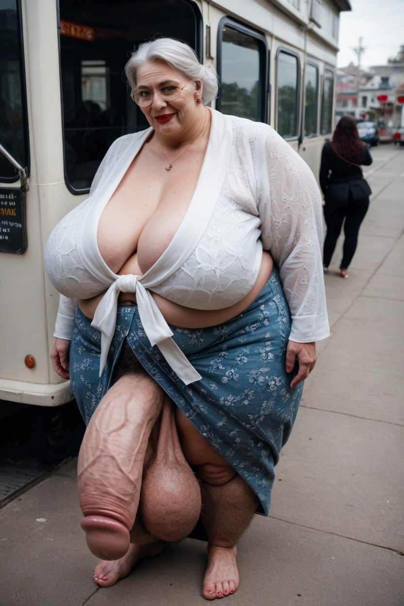 2 People, Ssbbw, Grinning Shemale AI Porn