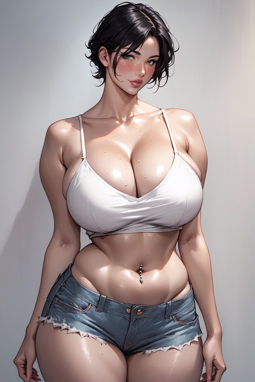 Curvy Hourglass Fat Body, 美國人, Realistic Detailed ImageAI黃片