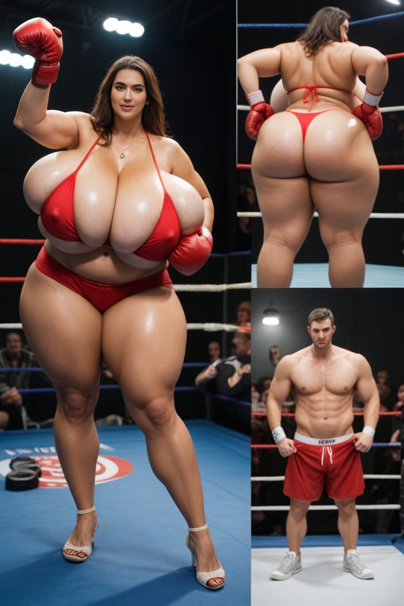 Hyper Saggy Breasts, Thick, Man Full Body Pornografia de IA