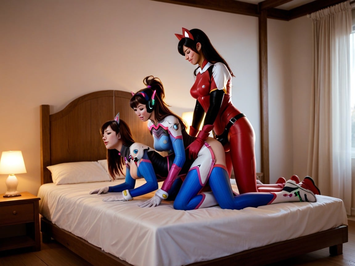 In Bed, 全身, Lesbian人妖AI色情