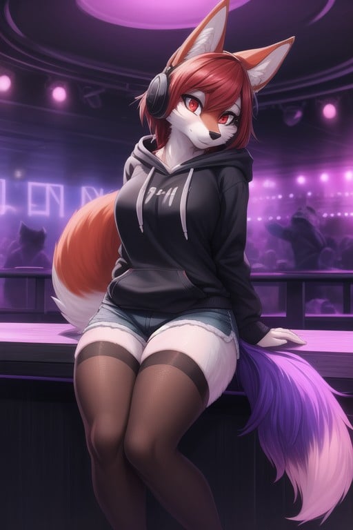 Hoodie, Red Hair, Full Body Furry AI Porn