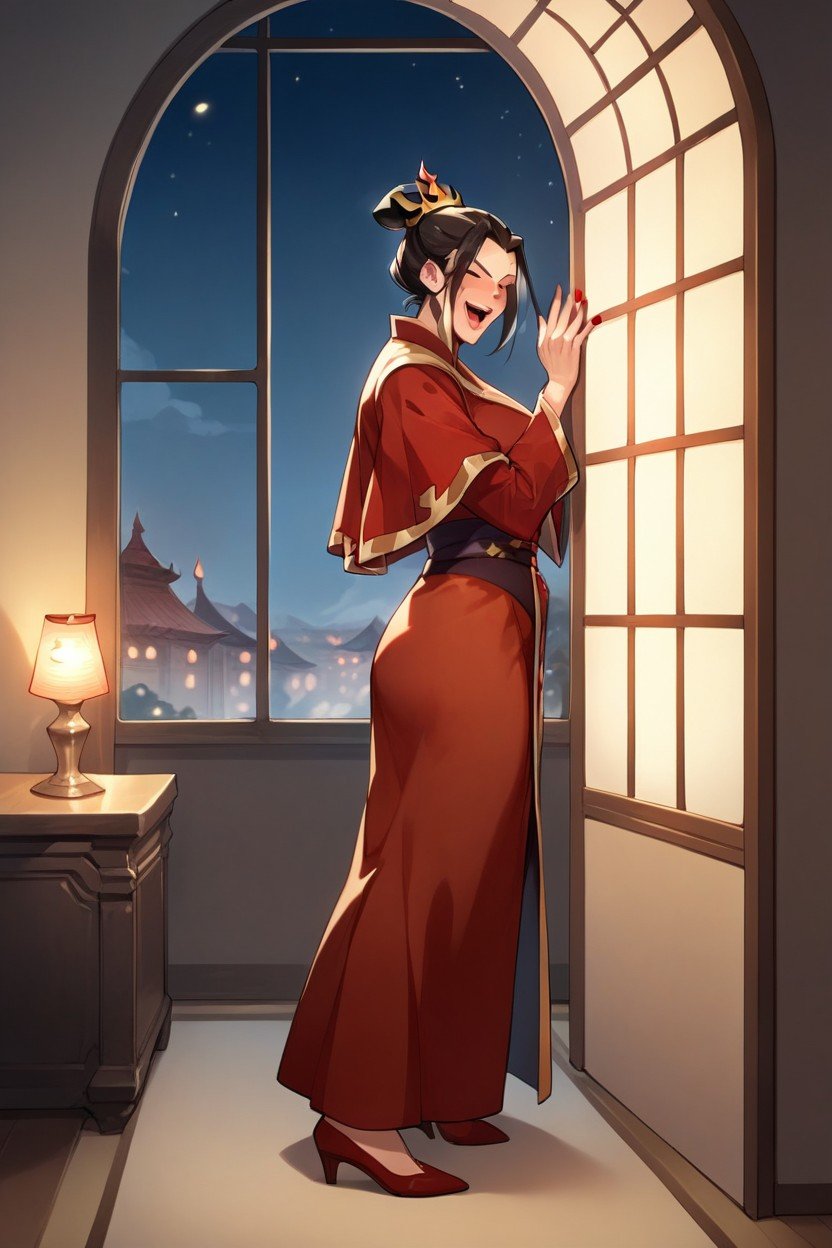 Azula, Blush, Large Window Showing City At Night헨타이 AI 포르노