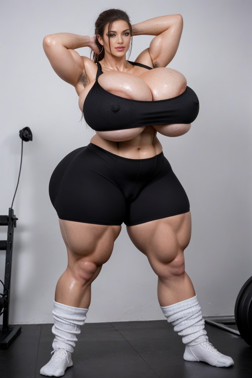 Bulging Breasts, Wet Shiny Skin, Bbl AI Porn