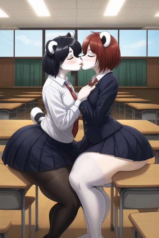 Uniforme Escolar, Profesora, GordaPorno AI Furry