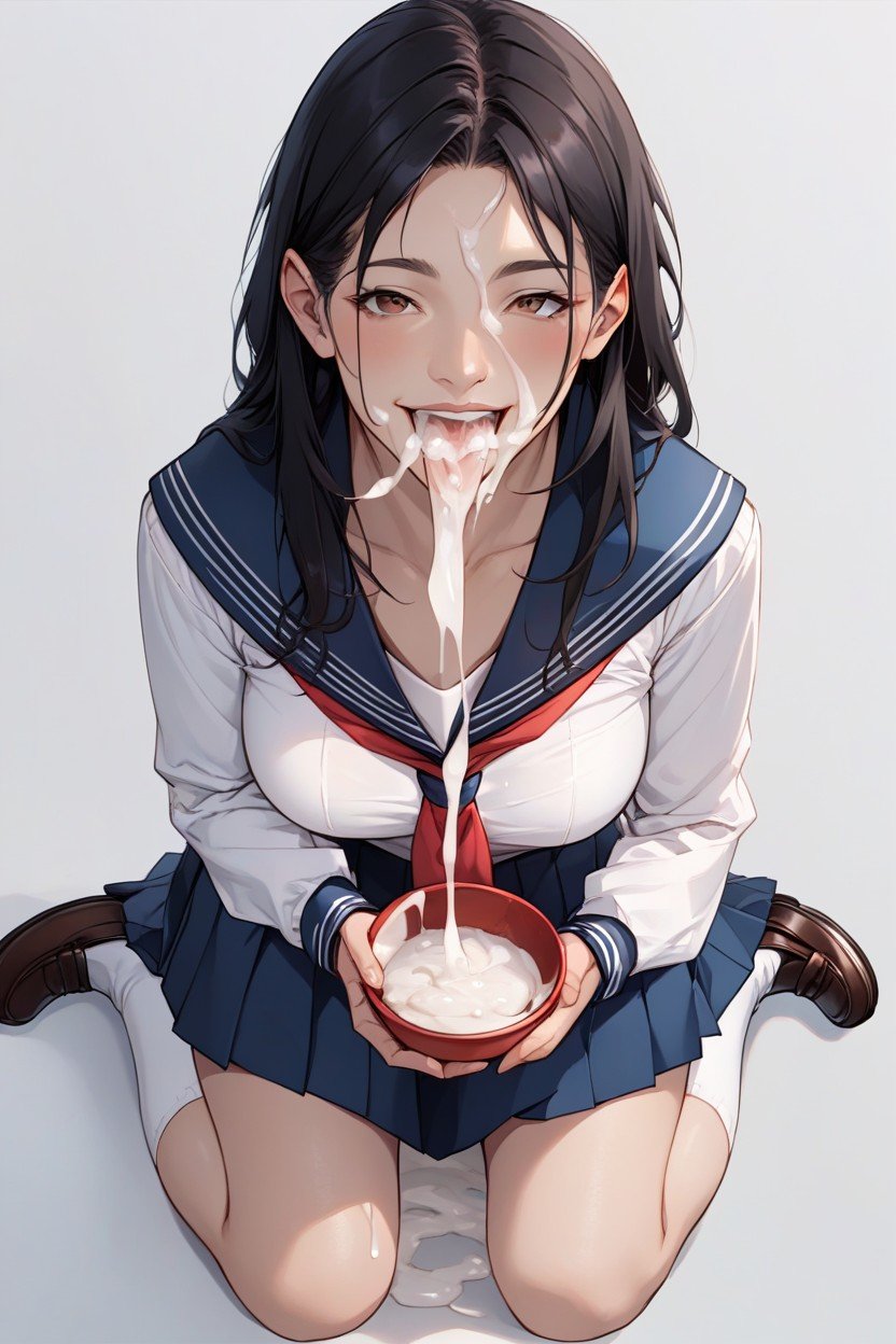 Excessive Cum In Mouth, Small Ass, Sailor Uniform Furry AI Porn