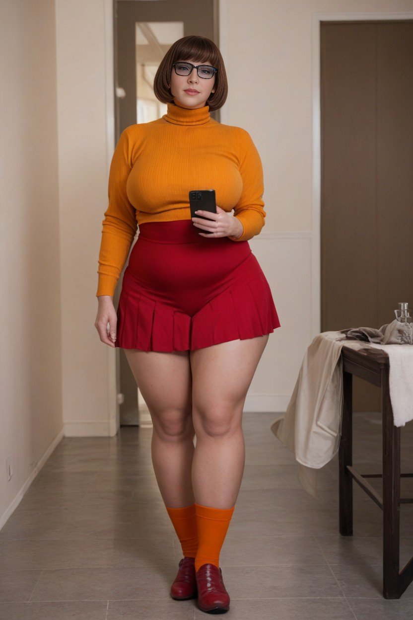 Red Skirt, Full Body, Thick Thighs Furry AI Porn