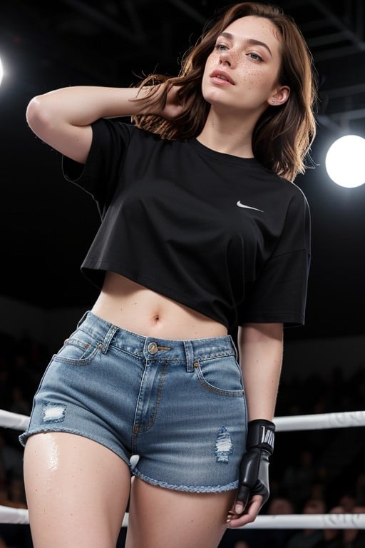 Shorts Vaqueros, Wrestling Ring, BlushPorno AI Asiático