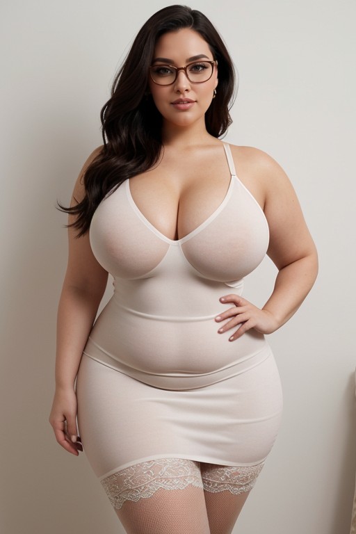 Trying Loose Weight, Over Weight Pounds, Wears Glasses AI Porn