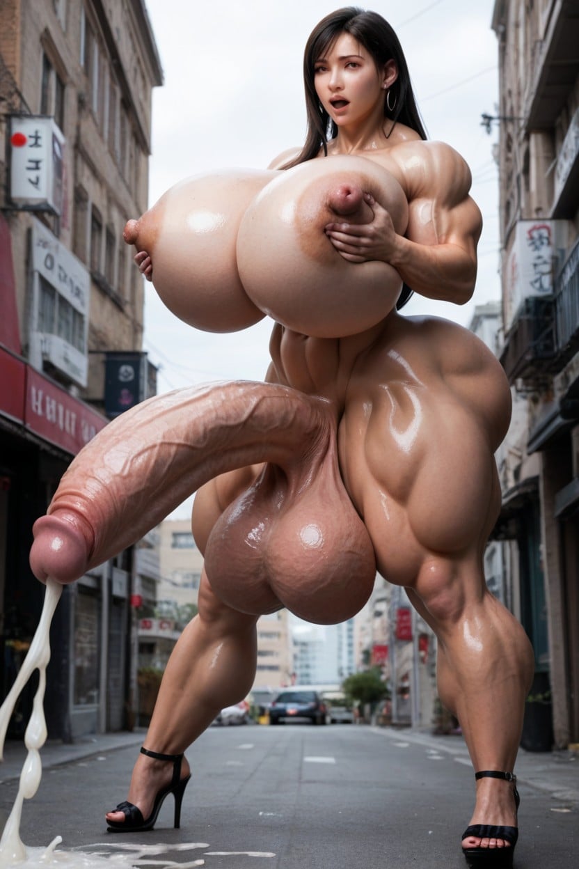 Futanari Bodybuilder, Abs, Muscle Shoulders Shemale AI Porn