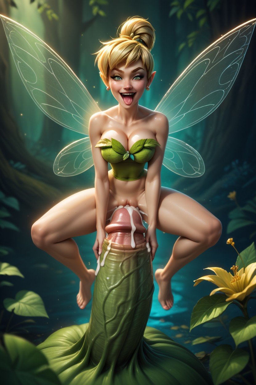 Tinker Bell Straddling The Tip Of The Cock, 開心, Fairy WingsAI黃片