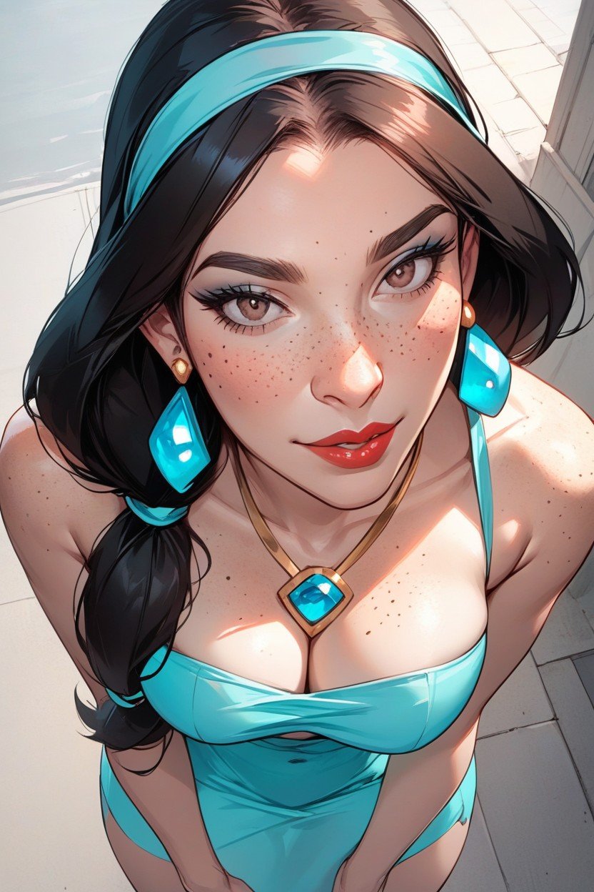 마른 체형, Princess Jasmine From Disney, 작은 가슴퍼리 AI 포르노