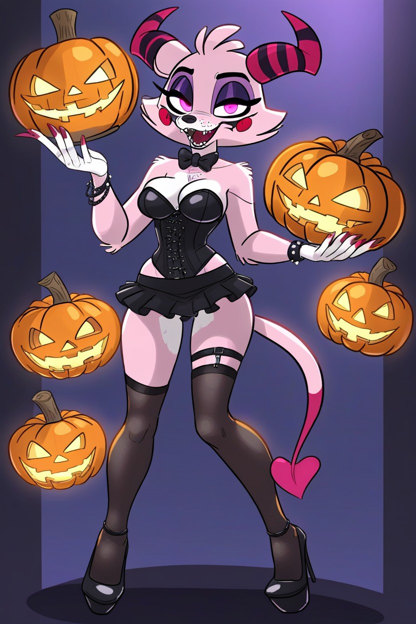 Rounded Ass, White And Pink Fur, Night Furry AI Porn