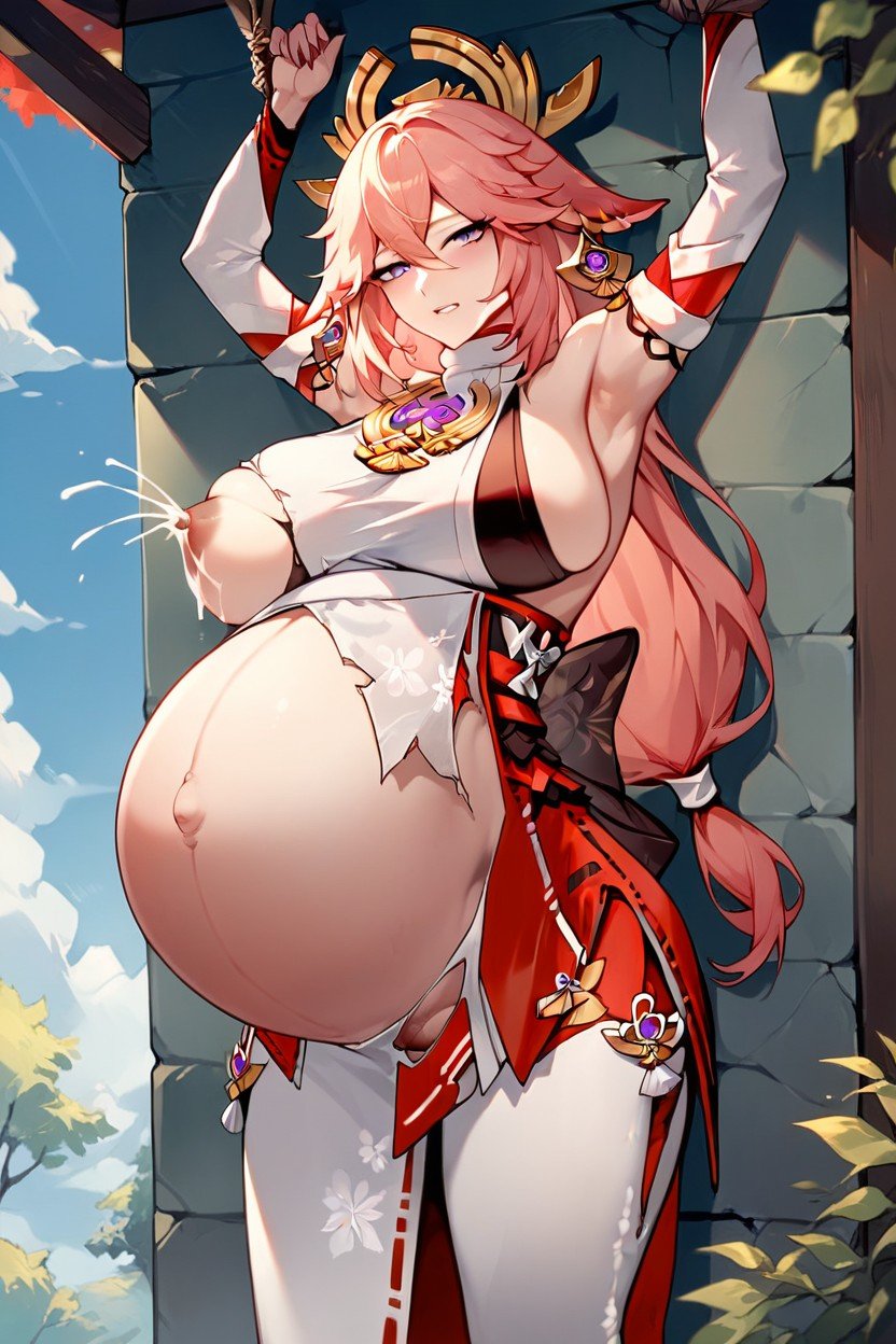 Pregnant Belly, Stuck On Dooor, Suck BreastヘンタイAIポルノ