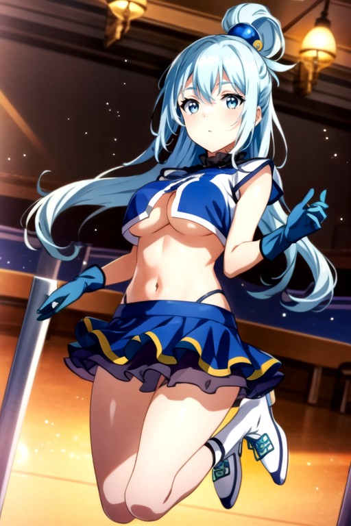 At Ice Rink, Aqua (konosuba), Ballet T-shirtPorno AI Hentai