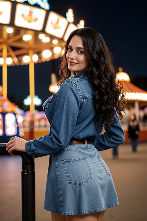 猶太人, Long Lenght Curly Black Hair, 晚上AI黃漫