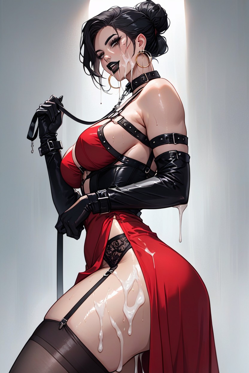 Saliva Dripping From Mouth, Collar (restraints), Nsfw Hentai AI Porn