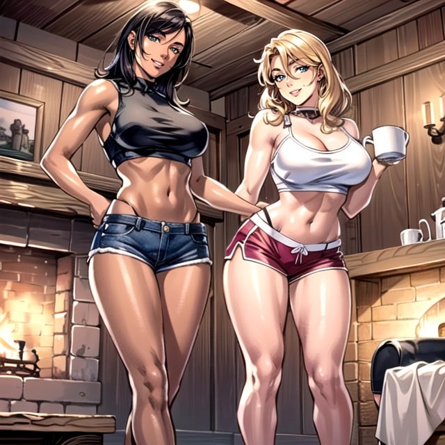 Dark Skin, 2 Personas, Shorts De AlgodónPorno AI Hentai