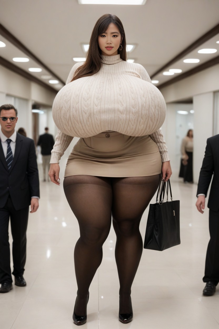 Extreme Huge Massive Hyper Breasts, Gigantic Breasts Reaches The Thighs, Veiny Breasts AI Porn