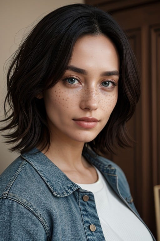 Freckles, Portrait, In A Living Room On Ancient HouseアジアのAIポルノ