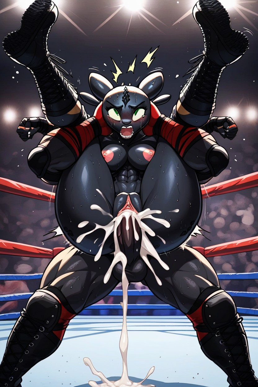 Medium Ass, Night Fury, Laced Wrestler Boots Furry AI Porn