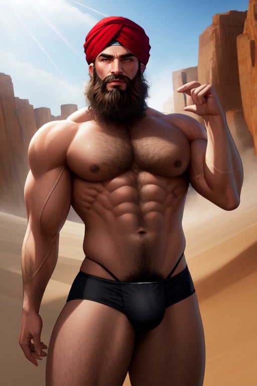 Giant, Hyper Muscle, Extreme Hairy ThighAIポルノ