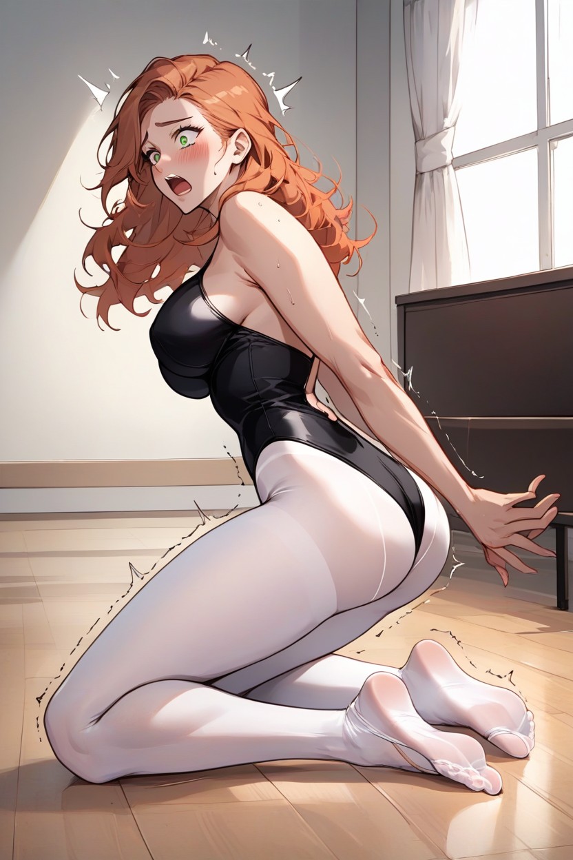 Kneeling, Ballerina, Fair Skin Hentai AI Porn