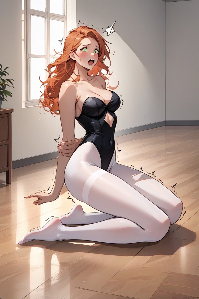 Green Eyes, Mouth, Kneeling Hentai AI Porn