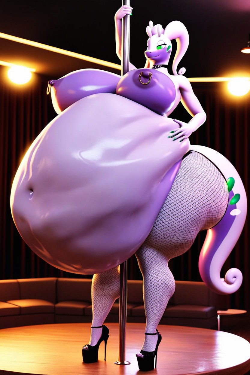 Mouth Open, Goodra Female, Squirming Belly Furry AI Porn