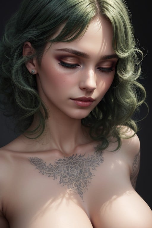 Cabelo Verde, Vagina Con Vello Pubico Color Verde, 18+ Pornografia de IA