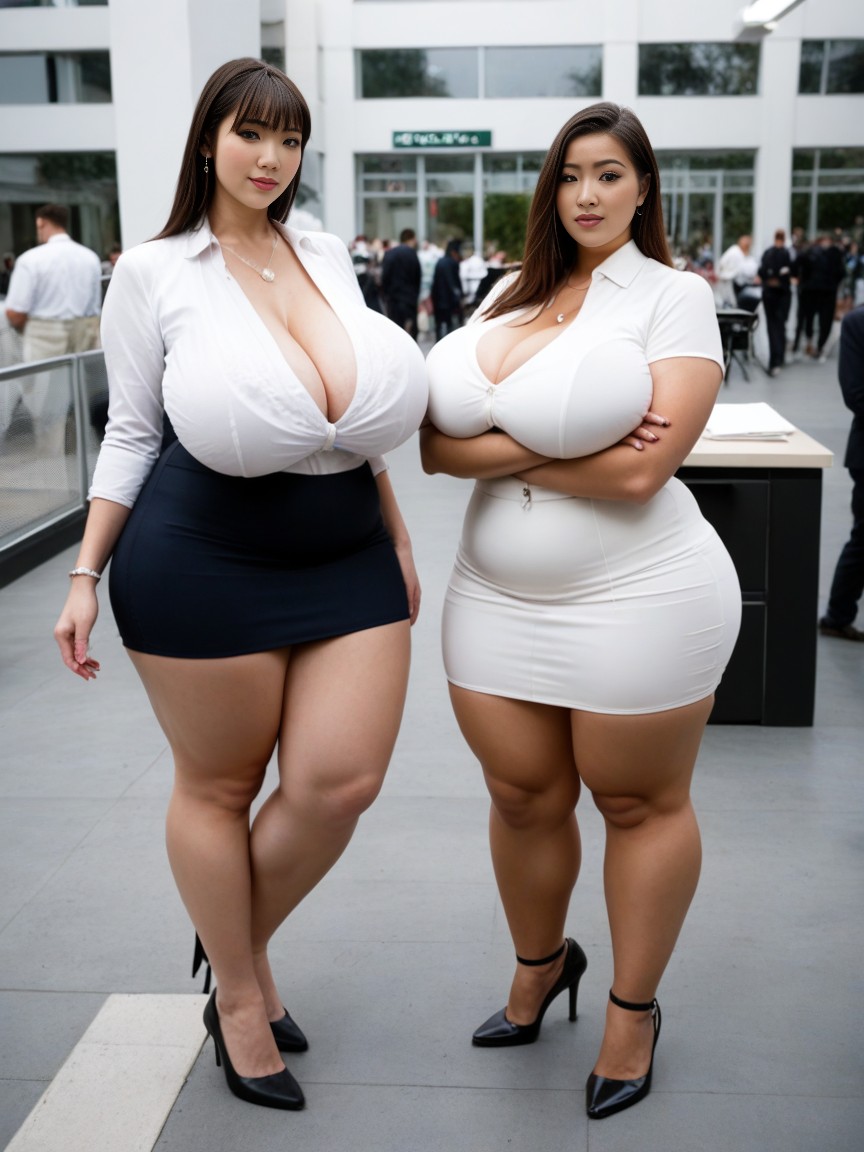 巨乳, Giant Asian Woman, In The Office AI黄片