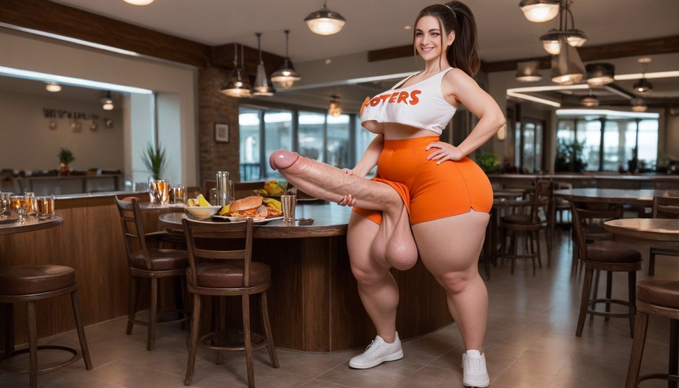 Thick Thighs, Skinny, Hooter's Girl Shemale AI Porn