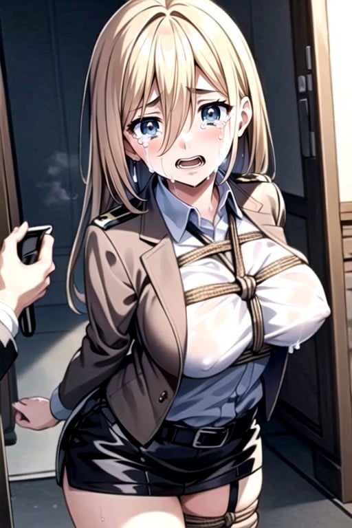 Historia (attack On Titan) , Gros Seins, Cheveux Bleu ClairPorno IA Hentai