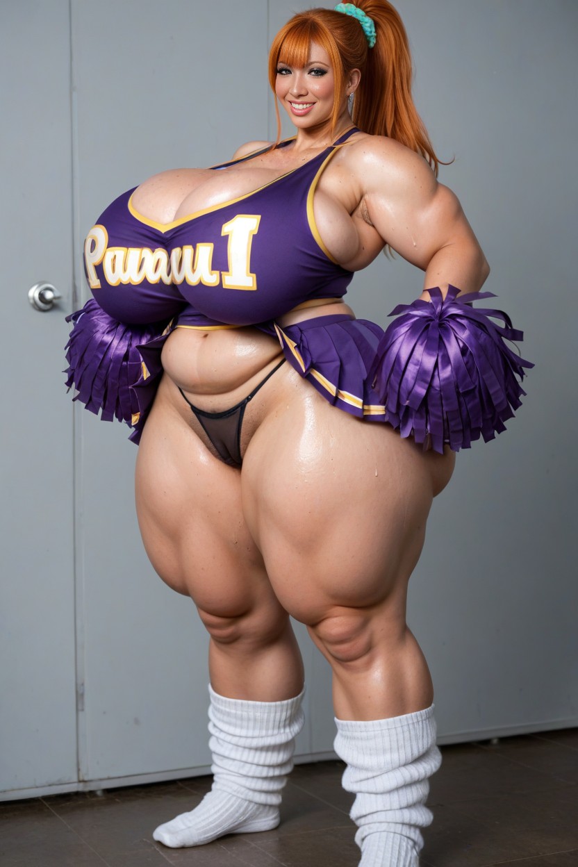極端なボトムヘビー, そばかす, Ssbbw AIポルノ