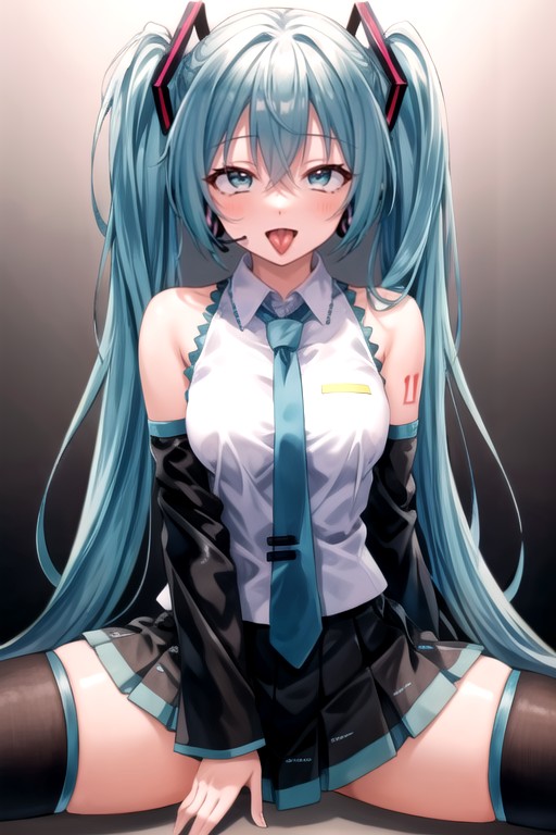 Hatsune Miku, Pechos Pequeños, Split Porno AI Hentai