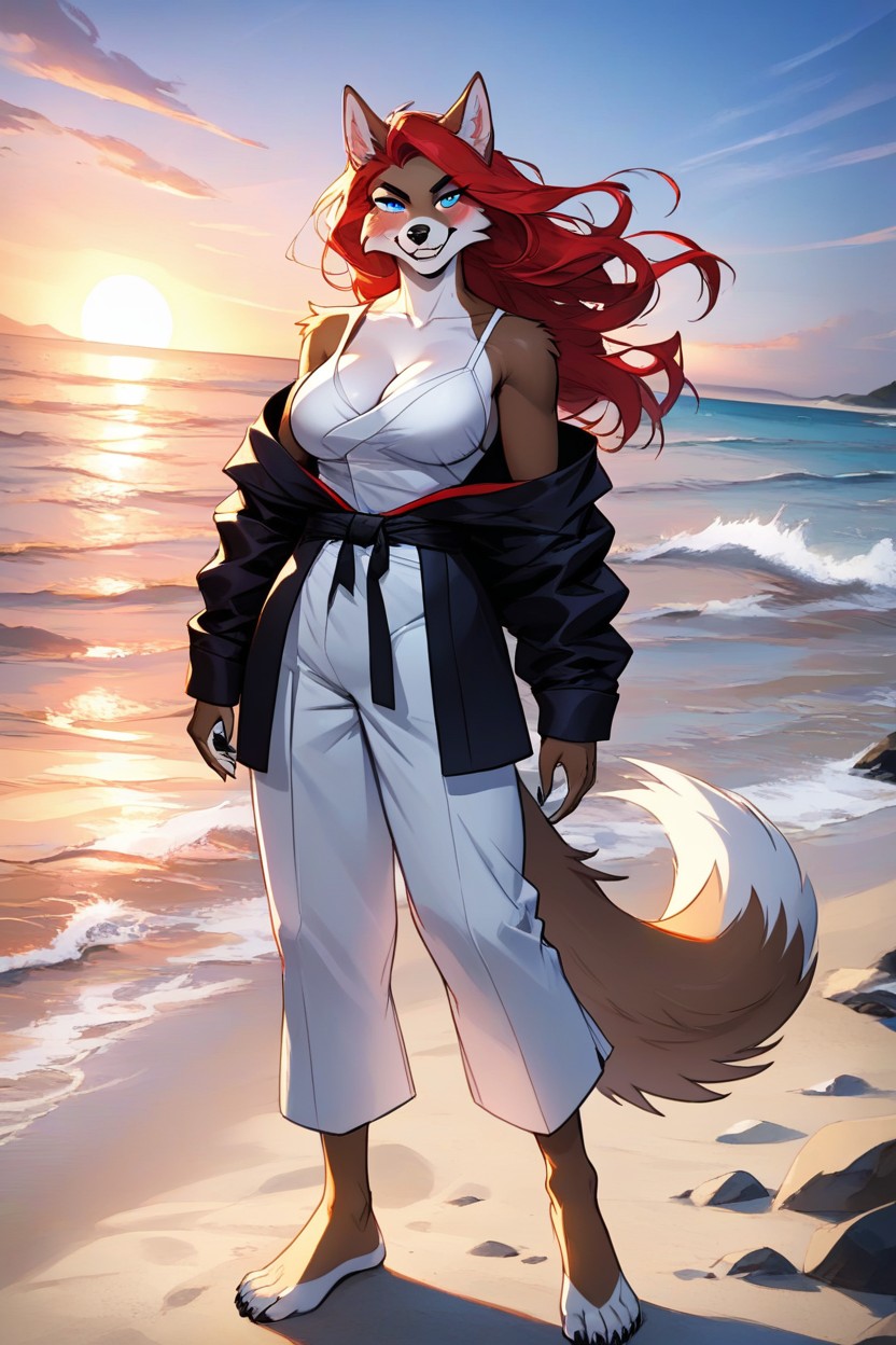 Front View, Medium Length, Full Body Furry AI Porn