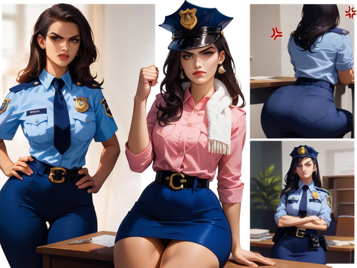 Large Ass, Snatched Waist, Sitting On A Desk Hentai AI Porn