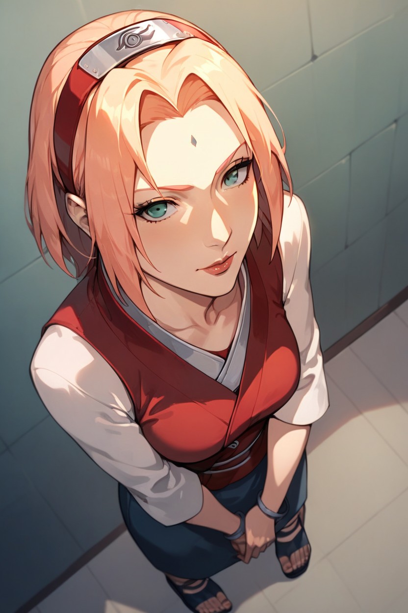 Haruno Sakura From Naruto, De Cima Para Baixo Hentai IA pornografia