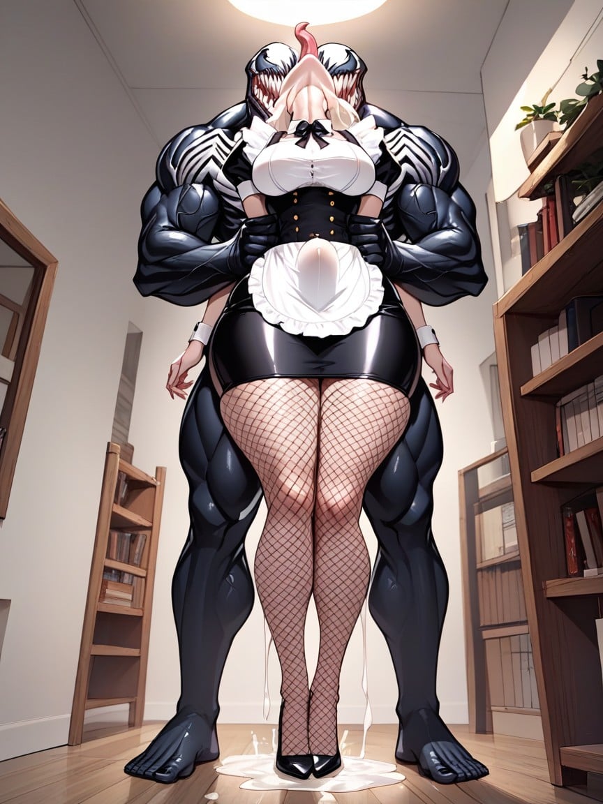 Her Hands Hang Down By Her Thighs, Pale Skin, Her Arms Hang Down AI Porn