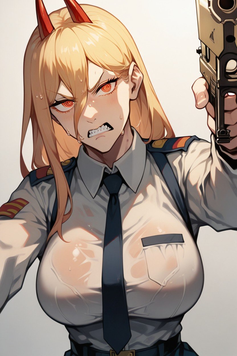 Militar, Pointing A Gun, Ciudad EuropeaPorno AI Hentai