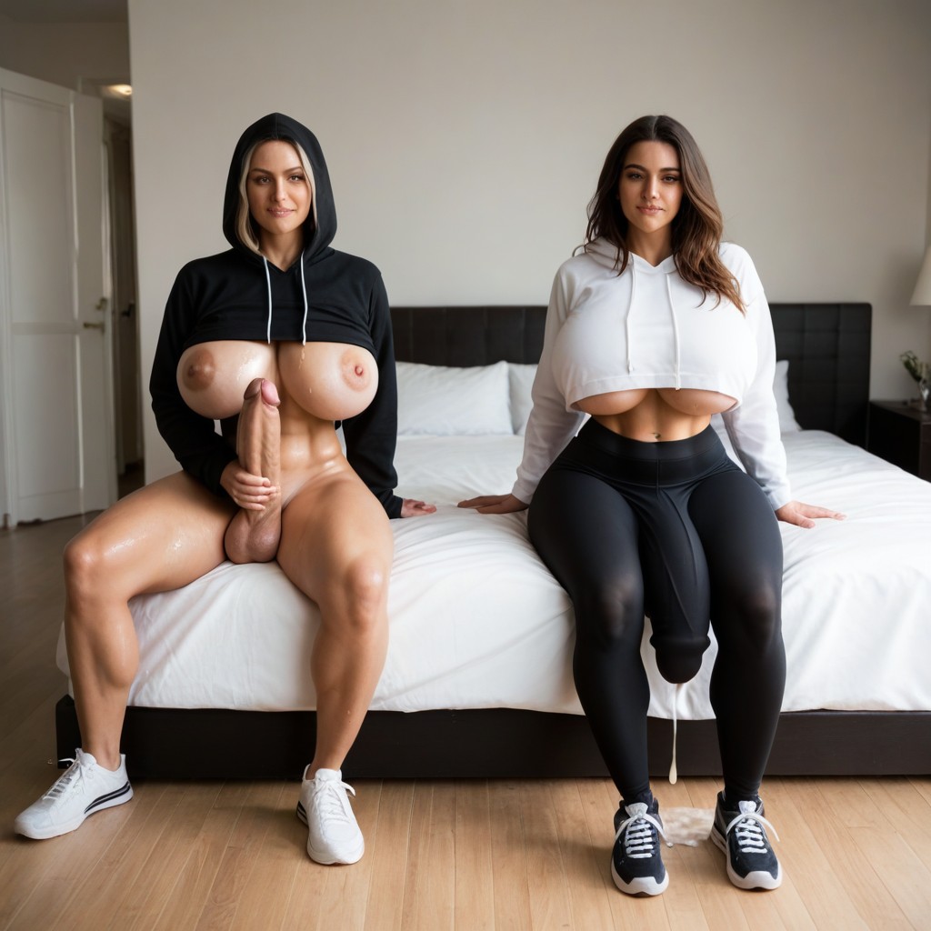 30+, Far Away View, Breasts Stretching Out Top Shemale AI Porn