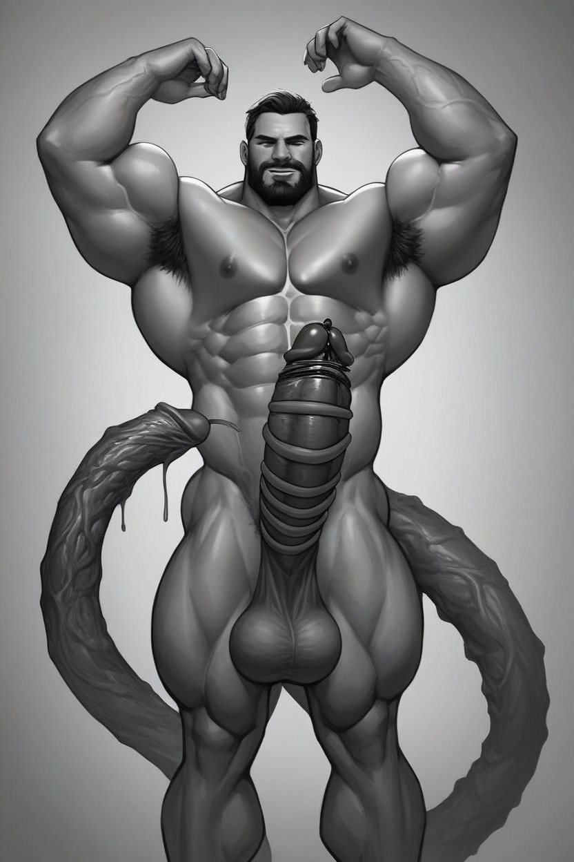 Massive Testicles, Tentacle Coming Out Of Urethra, Huge Balls AI Gay Porn